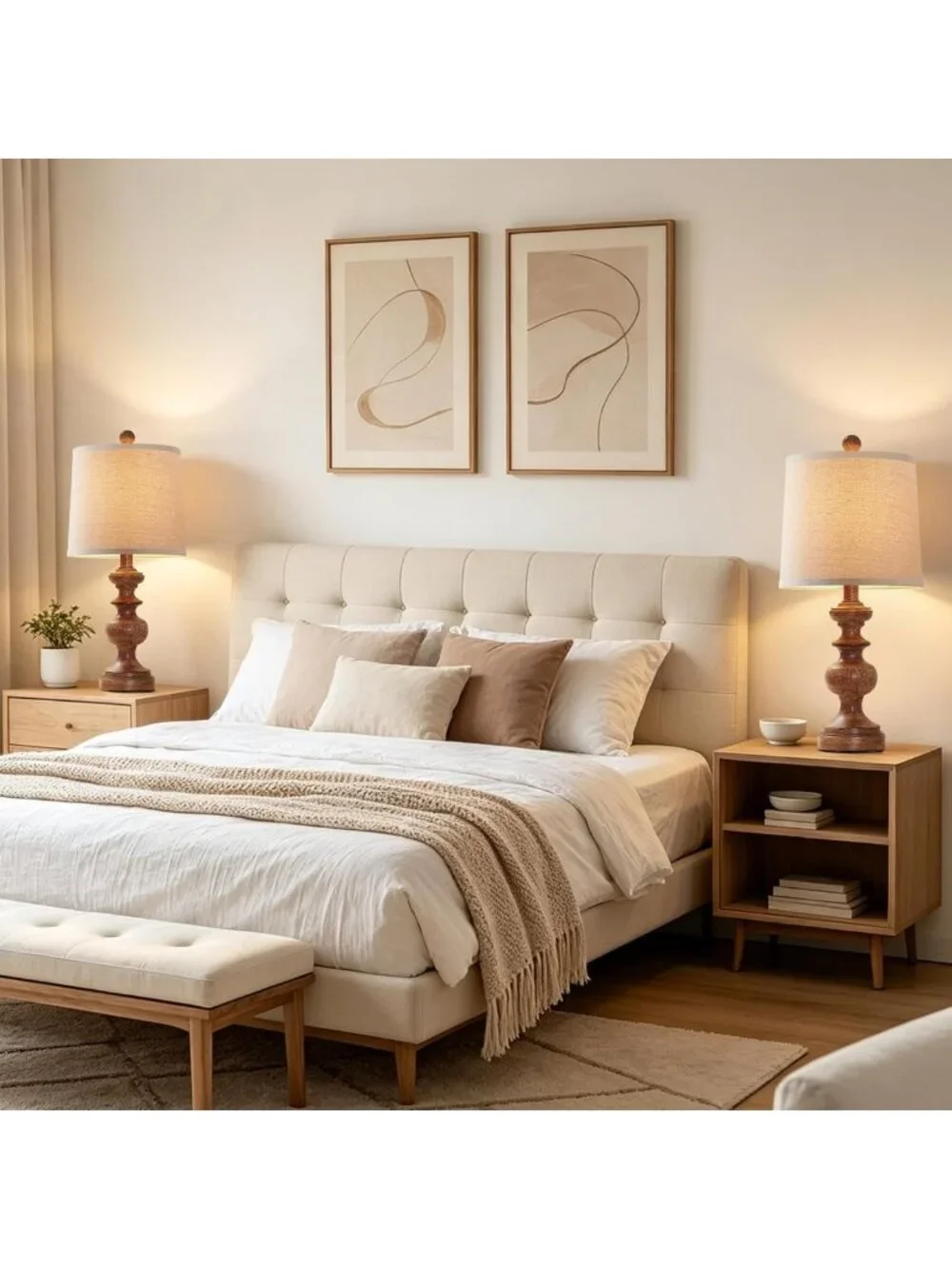 Rustic Farmhouse Table Lamp Set of 2 - 22